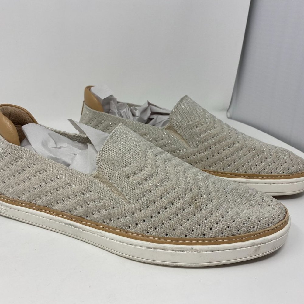 Ugg Sammy Chevron Metallic Slip On Shoes Flats Jasmine Size 9.5